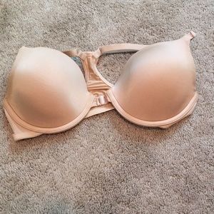 tan front-clip bra